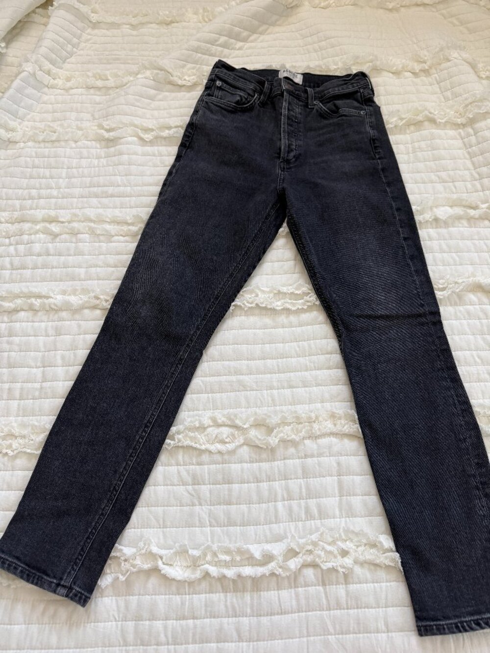 AGOLDE Nico Men's High Rise Slim Jeans Size 25 Black (25 x 26)